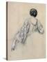 Back of a Young Woman (Study for 'La Malaria') (Chalk on Paper)-Ernest Antoine Hebert-Stretched Canvas