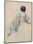 Back of a Young Woman (Study for 'La Malaria') (Chalk on Paper)-Ernest Antoine Hebert-Mounted Premium Giclee Print