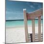 Back of Bench at the Beach-null-Mounted Photographic Print