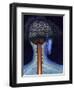 Back of Brain and Spinal Cord with Head in Dark Cloud Indicating Depression-null-Framed Art Print