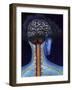 Back of Brain and Spinal Cord with Head in Dark Cloud Indicating Depression-null-Framed Art Print