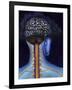 Back of Brain and Spinal Cord with Head in Dark Cloud Indicating Depression-null-Framed Art Print