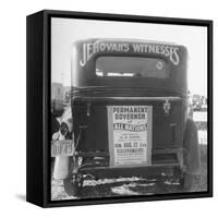 Back of Car Advertising for Jehovah's Witnesses' Activities at Wrigley Field-Loomis Dean-Framed Stretched Canvas