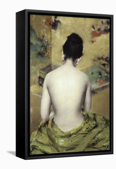 Back of Nude-William Merritt Chase-Framed Stretched Canvas