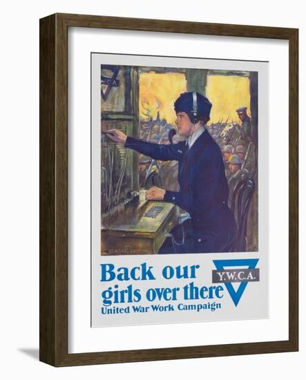 Back Our Girls over There Poster-Clarence F. Underwood-Framed Giclee Print