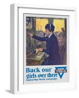 Back Our Girls over There Poster-Clarence F. Underwood-Framed Giclee Print
