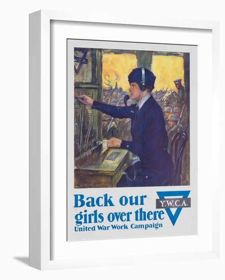 Back Our Girls over There Poster-Clarence F. Underwood-Framed Giclee Print