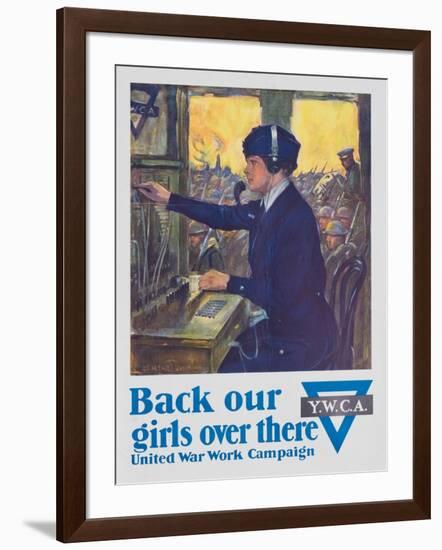 Back Our Girls over There Poster-Clarence F. Underwood-Framed Giclee Print