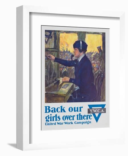 Back Our Girls over There Poster-Clarence F. Underwood-Framed Giclee Print