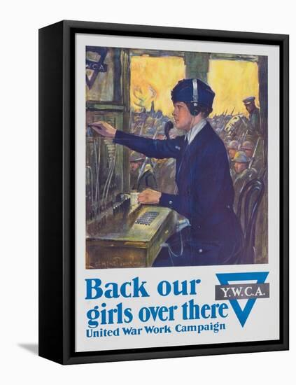 Back Our Girls over There Poster-Clarence F. Underwood-Framed Stretched Canvas