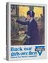 Back Our Girls over There Poster-Clarence F. Underwood-Stretched Canvas