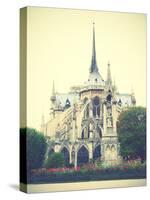 Back Side of Notre Dame De Paris, France. Instagram Style Filtred Image-Zoom-zoom-Stretched Canvas