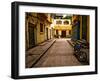 Back Street of Luxor Town, Egypt with Motorbike-Clive Nolan-Framed Photographic Print