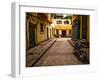 Back Street of Luxor Town, Egypt with Motorbike-Clive Nolan-Framed Photographic Print