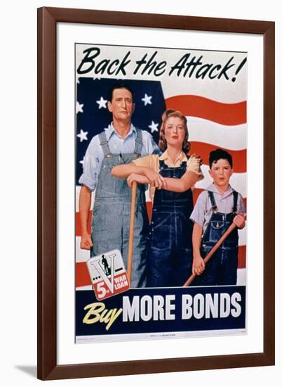 Back the Attack, Buy More Bonds', 2nd World War Poster-null-Framed Giclee Print