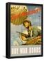Back the Attack! Buy War Bonds WWII War Propaganda Art Print Poster-null-Framed Poster