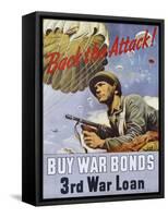 Back the Attack! War Bonds Poster-null-Framed Stretched Canvas