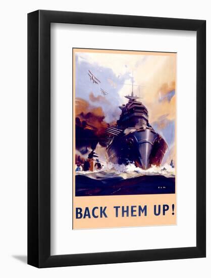 Back Them Up! Floatplanes and Warships-null-Framed Art Print