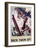 'Back Them Up' Poster, c.1941-English School-Framed Giclee Print