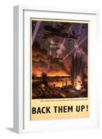 'Back Them Up' Poster, c.1942-English School-Framed Giclee Print