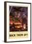 'Back Them Up' Poster, c.1942-English School-Framed Giclee Print