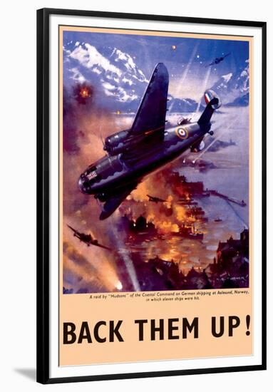 Back Them Up! Raid by Hudsons Bombers on Warships-null-Framed Premium Giclee Print