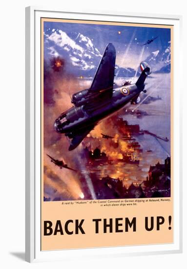 Back Them Up! Raid by Hudsons Bombers on Warships-null-Framed Premium Giclee Print