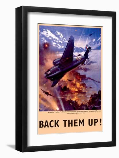 Back Them Up! Raid by Hudsons Bombers on Warships-null-Framed Art Print