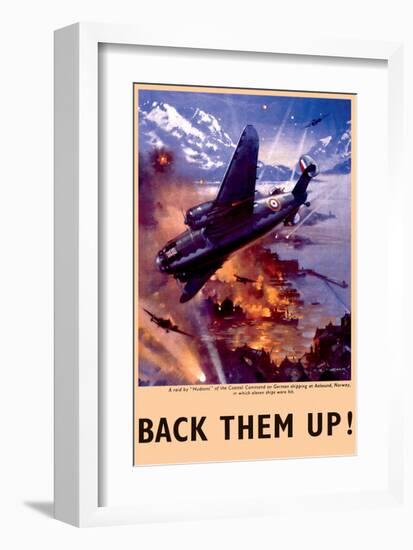 Back Them Up! Raid by Hudsons Bombers on Warships-null-Framed Art Print