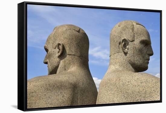 Back to Back, Detail of a Sculptural Group on the Monolith Plateau by Gustav Vigeland, Frogner Park-Eleanor Scriven-Framed Stretched Canvas