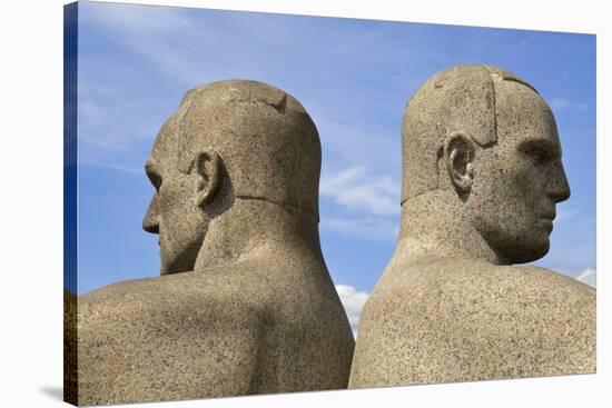 Back to Back, Detail of a Sculptural Group on the Monolith Plateau by Gustav Vigeland, Frogner Park-Eleanor Scriven-Stretched Canvas