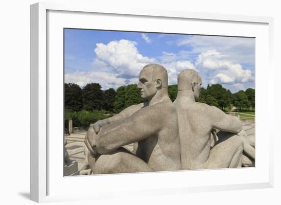 Back to Back, Detail of a Sculptural Group on the Monolith Plateau by Gustav Vigeland, Frogner Park-Eleanor Scriven-Framed Photographic Print