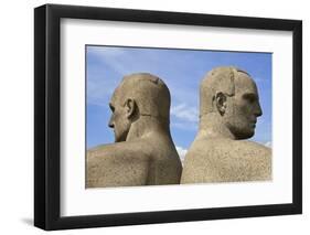 Back to Back, Detail of a Sculptural Group on the Monolith Plateau by Gustav Vigeland, Frogner Park-Eleanor Scriven-Framed Photographic Print