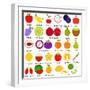 Back to School : A Set of Vector Icons of Fruit Representing Alphabet A to Z - Dictionary for Kids-sassyphotos-Framed Art Print