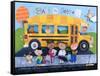 Back to School Bus-Holli Conger-Framed Stretched Canvas