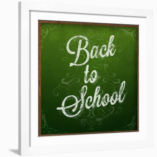 Back to School, Chalk Blackboard-Ozerina Anna-Framed Art Print