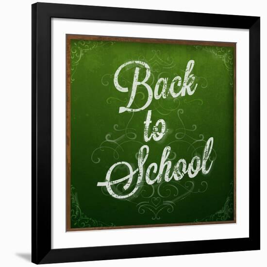 Back to School, Chalk Blackboard-Ozerina Anna-Framed Art Print