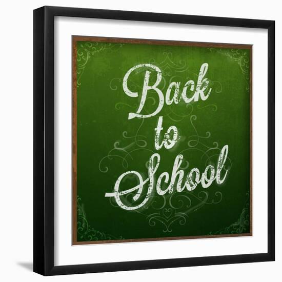 Back to School, Chalk Blackboard-Ozerina Anna-Framed Art Print