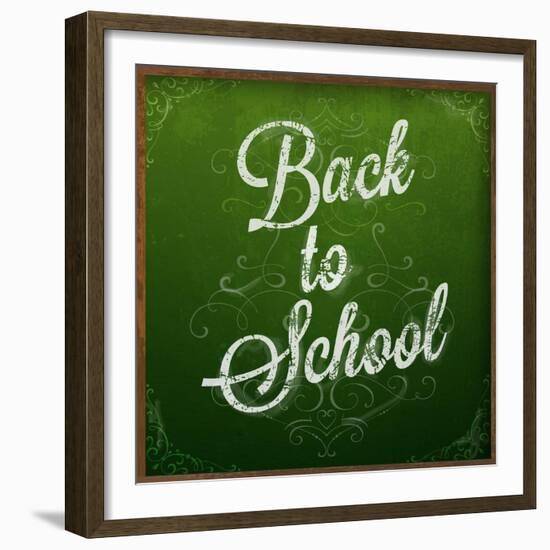 Back to School, Chalk Blackboard-Ozerina Anna-Framed Premium Giclee Print