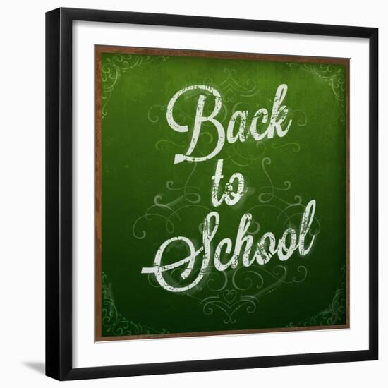 Back to School, Chalk Blackboard-Ozerina Anna-Framed Premium Giclee Print