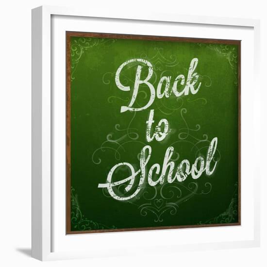 Back to School, Chalk Blackboard-Ozerina Anna-Framed Premium Giclee Print