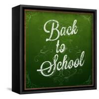 Back to School, Chalk Blackboard-Ozerina Anna-Framed Stretched Canvas