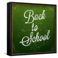 Back to School, Chalk Blackboard-Ozerina Anna-Framed Stretched Canvas