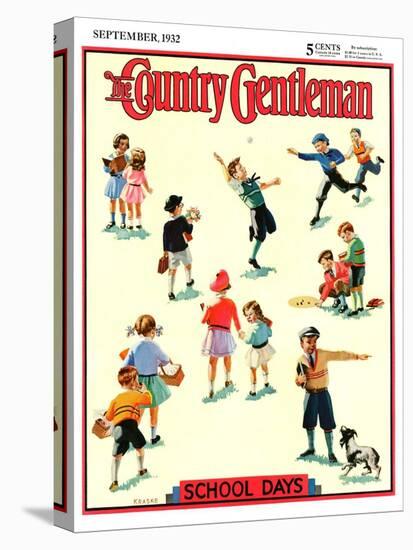 "Back to School," Country Gentleman Cover, September 1, 1932-Kraske-Stretched Canvas