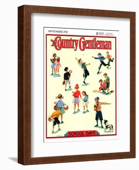 "Back to School," Country Gentleman Cover, September 1, 1932-Kraske-Framed Giclee Print