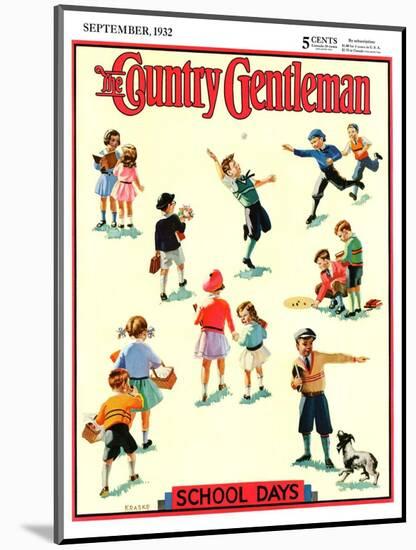 "Back to School," Country Gentleman Cover, September 1, 1932-Kraske-Mounted Giclee Print