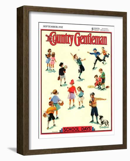 "Back to School," Country Gentleman Cover, September 1, 1932-Kraske-Framed Giclee Print