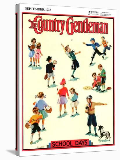 "Back to School," Country Gentleman Cover, September 1, 1932-Kraske-Stretched Canvas