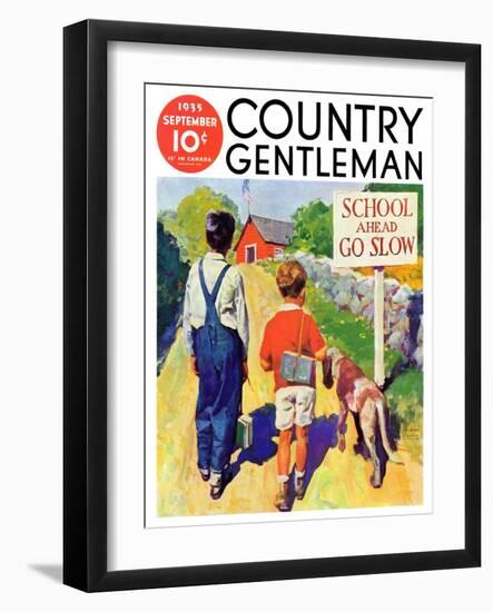 "Back to School," Country Gentleman Cover, September 1, 1935-William Meade Prince-Framed Giclee Print