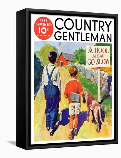 "Back to School," Country Gentleman Cover, September 1, 1935-William Meade Prince-Framed Stretched Canvas